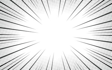 Speed ​​lines as manga comic effect on white background. Cartoon anime action background.