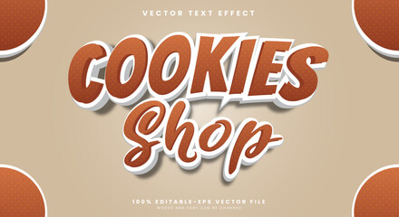 Cookies Shop editable text effect template Suitable for Bakery food Theme