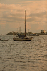 Fototapeta premium sailboat at sunset