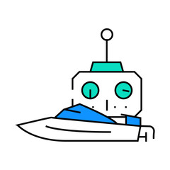 remote control boat racing line icon vector. remote control boat racing sign. isolated symbol illustration