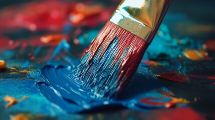 Fototapeta premium Paint brush. Painting background