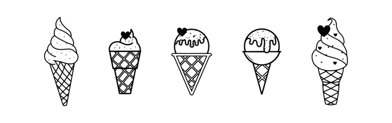 Delicious Ice Cream Icon Collection: Perfect for Summer Desserts, Dairy Products, and Frozen Treats