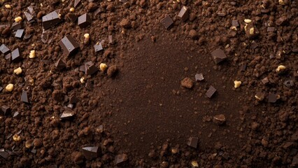 chocolate chips on black background