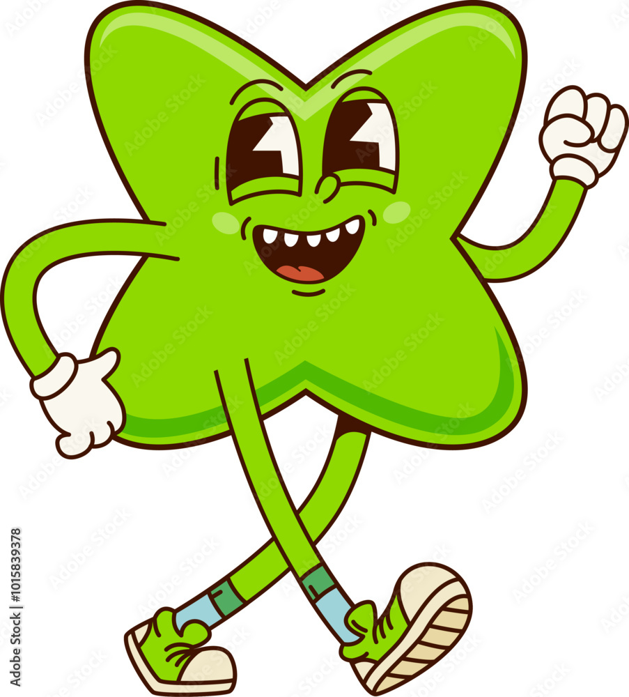Poster multiplication sign math groovy character. cartoon vector playful mathematics symbol personage with 