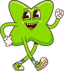 Multiplication sign math groovy character. Cartoon vector playful mathematics symbol personage with energetic and joyful expression, showcasing whimsical charm and happiness for children fun learning