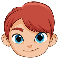 Smiling Red-Haired Cartoon Boy