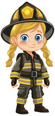 Young Firefighter in Uniform