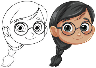 Smiling Girl with Glasses