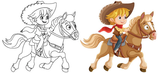 Cowboy Riding a Horse