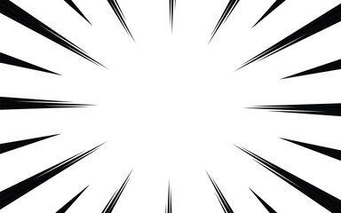 Obraz premium Speed lines as manga comic effect on white background. Cartoon anime action background.