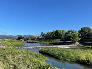 初秋の京都賀茂川