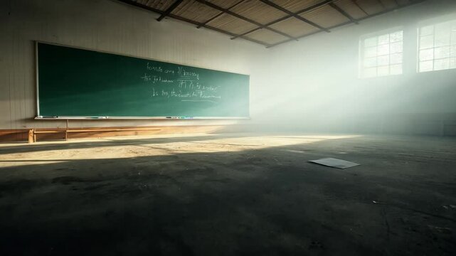 background of empty classroom  in the school, 4K video

