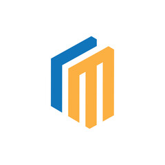 initial fm letter logo design vector template, letter mf fm logo design vector, fm logo for business, mf logo for monogram.