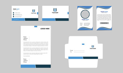 Corporate brand identity layout design. Business style stationery and documentation.