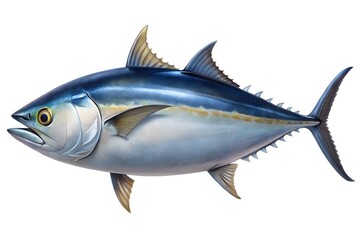 Fototapeta premium fresh sea fish bluefin tuna isolated on white background