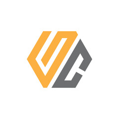 initial gc letter logo design vector template, 