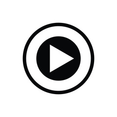 Play button sign icon vector illustration isolated on white background. 