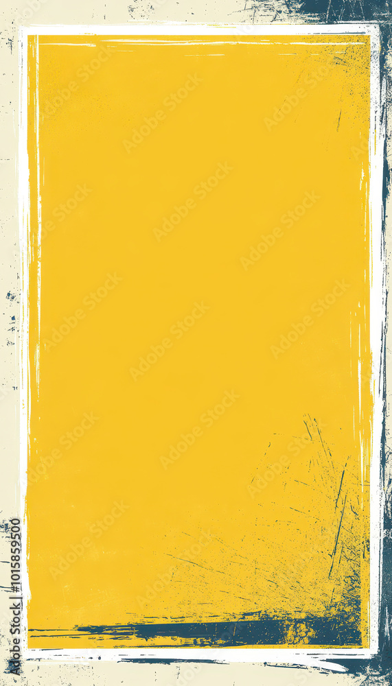 Sticker Minimalistic yellow grunge frame with soft blue accents.