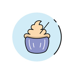 Christmas Cupcake vector icon