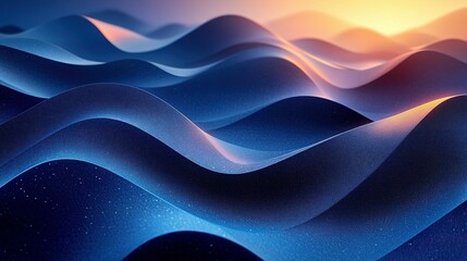 Abstract Blue and Orange Wavy Pattern with Glitter