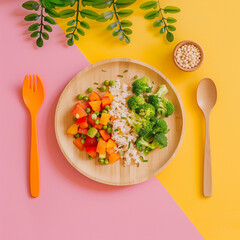 Vegetable food plate (vegan food)