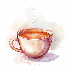 Illustration of a hot cup of coffee