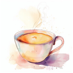 Illustration of a hot cup of coffee