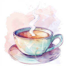 Illustration of a hot cup of coffee