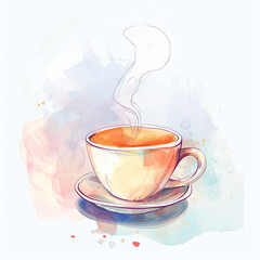 Illustration of a hot cup of coffee