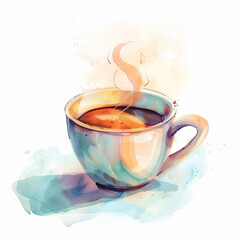 Illustration of a hot cup of coffee