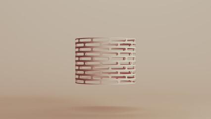 Beige bionic grill tube shape disk technology design element neutral monochrome soft tones skin tones background 3d illustration render