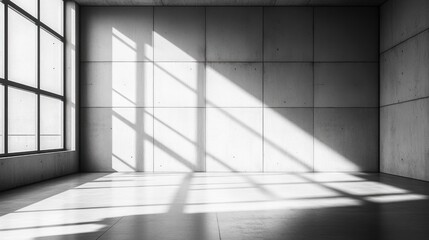 Obraz premium Sunlight Streaming Through Window in Minimalist Room