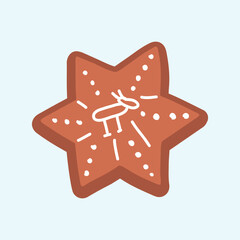 choco ginger bread cookies element stock. Delicious cookies with green icing. Autumn sweetness,