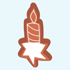 choco ginger bread cookies element stock. Delicious cookies with green icing. Autumn sweetness,