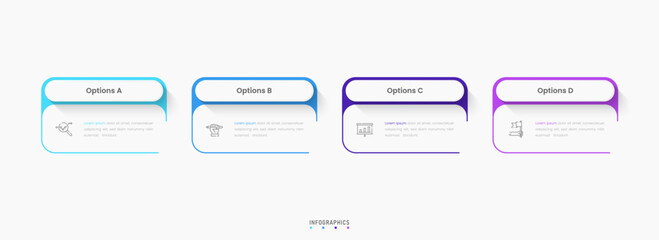 Vector Infographic label design template with icons and 4 options or steps. Can be used for process diagram, presentations, workflow layout, banner, flow chart, info graph.