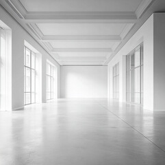 Fototapeta premium big room white wall, empty white space