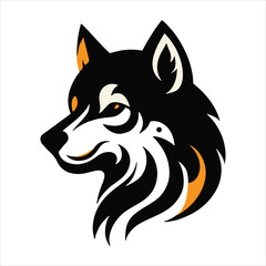 Obraz premium Modern wolf head vector with sleek lines for bold digital artwork