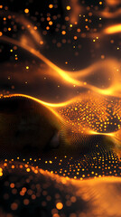 Wave of glowing particles