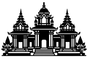 vector set of temple silhouettes