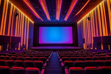 Fototapeta premium blank theater cinema screen mock up by generative ai