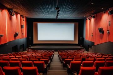 Fototapeta premium blank theater cinema screen mock up by generative ai