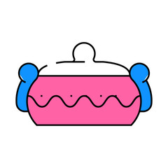 pottery clay crockery line icon vector. pottery clay crockery sign. isolated symbol illustration