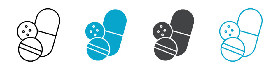 pills icon Thin line vector design