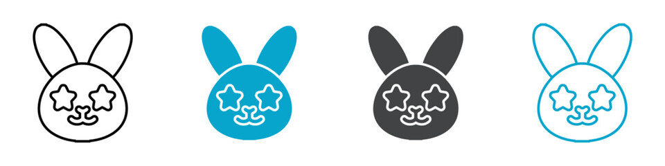 rabbit icon Thin line vector design