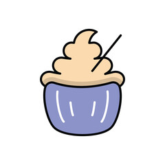 Christmas Cupcake vector icon