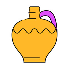 ancient clay crockery line icon vector. ancient clay crockery sign. isolated symbol illustration