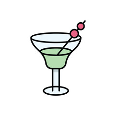 Christmas Martini vector icon
