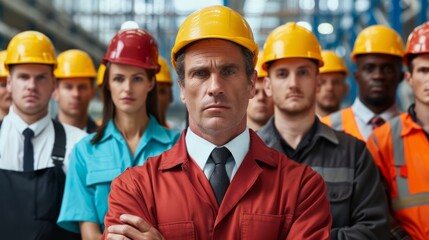 Diverse Workers in Uniforms at a Professional Gathering