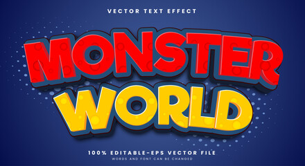 Monster World editable text effect Template in dark theme