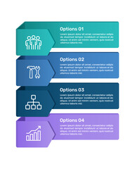 4 Steps Infographic elements. Business template presentation design. Banner, Brochure and Plan. Vector illustration.